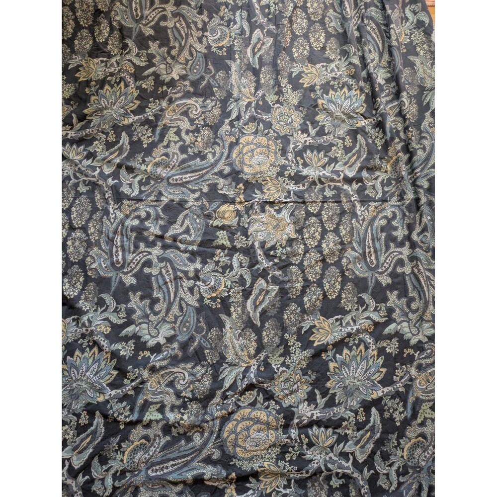 Pottery Barn Navy Paisley Flower Queen/Full Duvet Cover 100% Cotton EXCELLENT